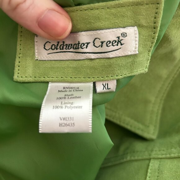 Coldwater Creek Vintage Women's Lime Green Suede Jacket XL - Picture 7 of 16